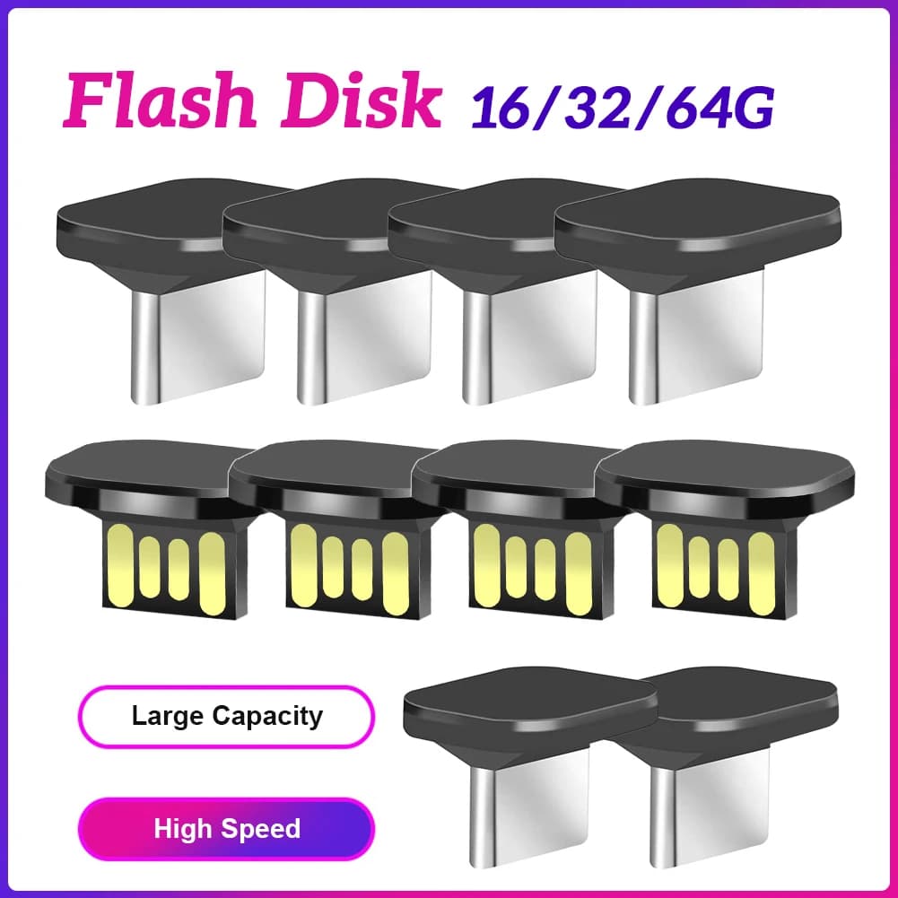 Chiavetta USB Mini da 16GB/32GB/64GB per Auto, Trasmissione Stabile e Veloce, Memoria Flash USB Impermeabile IPX-7 per Auto, Computer, TV