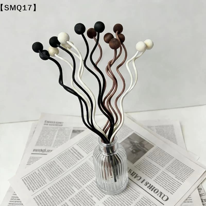 Wooden Bead Wave Shaped Rattan Reed Diffuser Sticks Replacement Refill For Home Fragrance Aromatherapy Office Home Decor【SMQ】