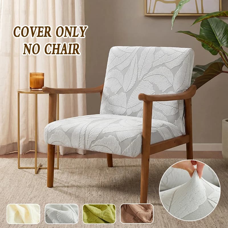 1 Pezzo Coprisedile Elastico Morbido Lavabile con Motivo a Foglie Jacquard per Poltrona Singola, Protezione per Divano, Soggiorno, Casa, Hotel