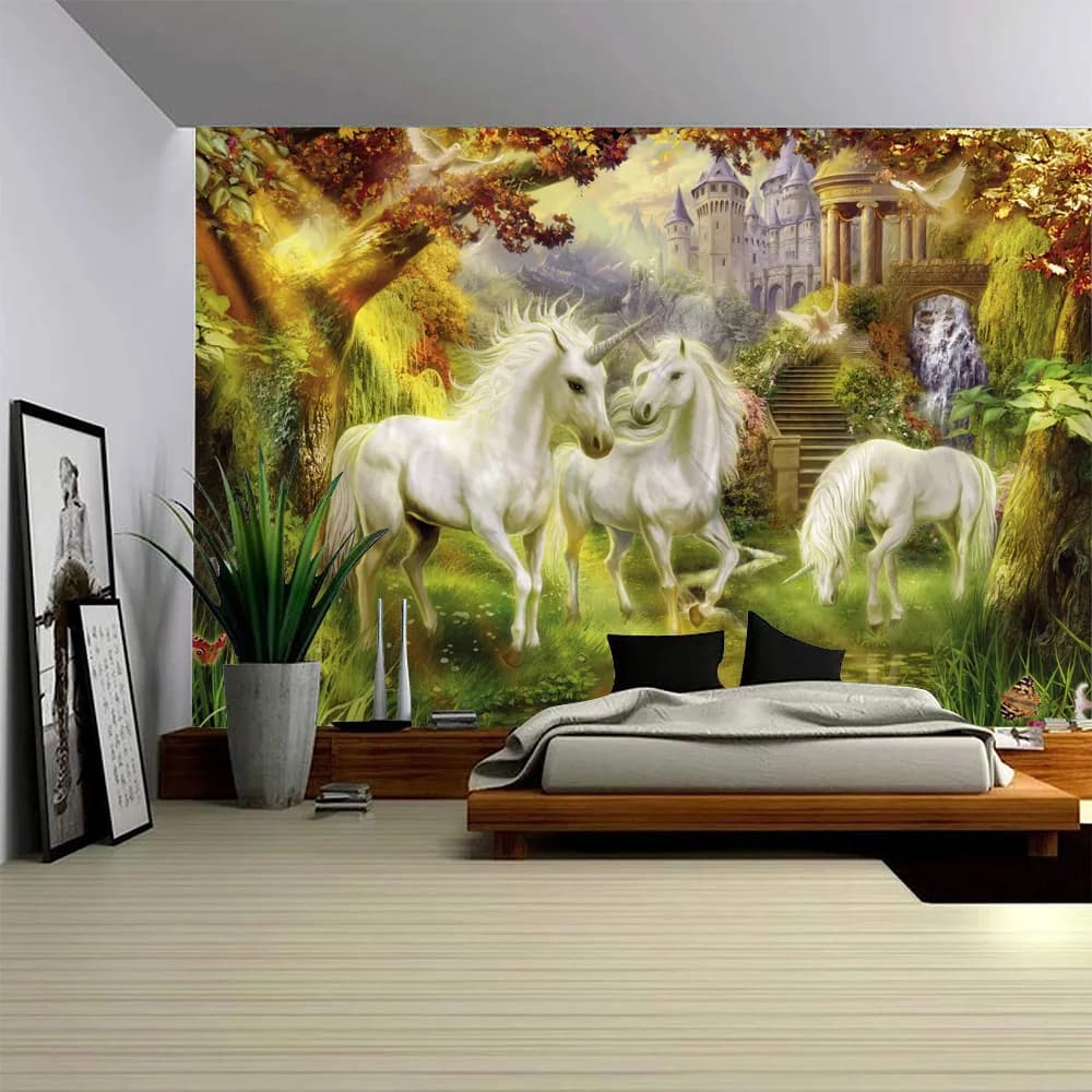 Dreamy Castle Tape Wall Hanging Cartoon Room Decoration Cartoon Mat Background Cloth House Wall Tile Sheets Yoga Mat