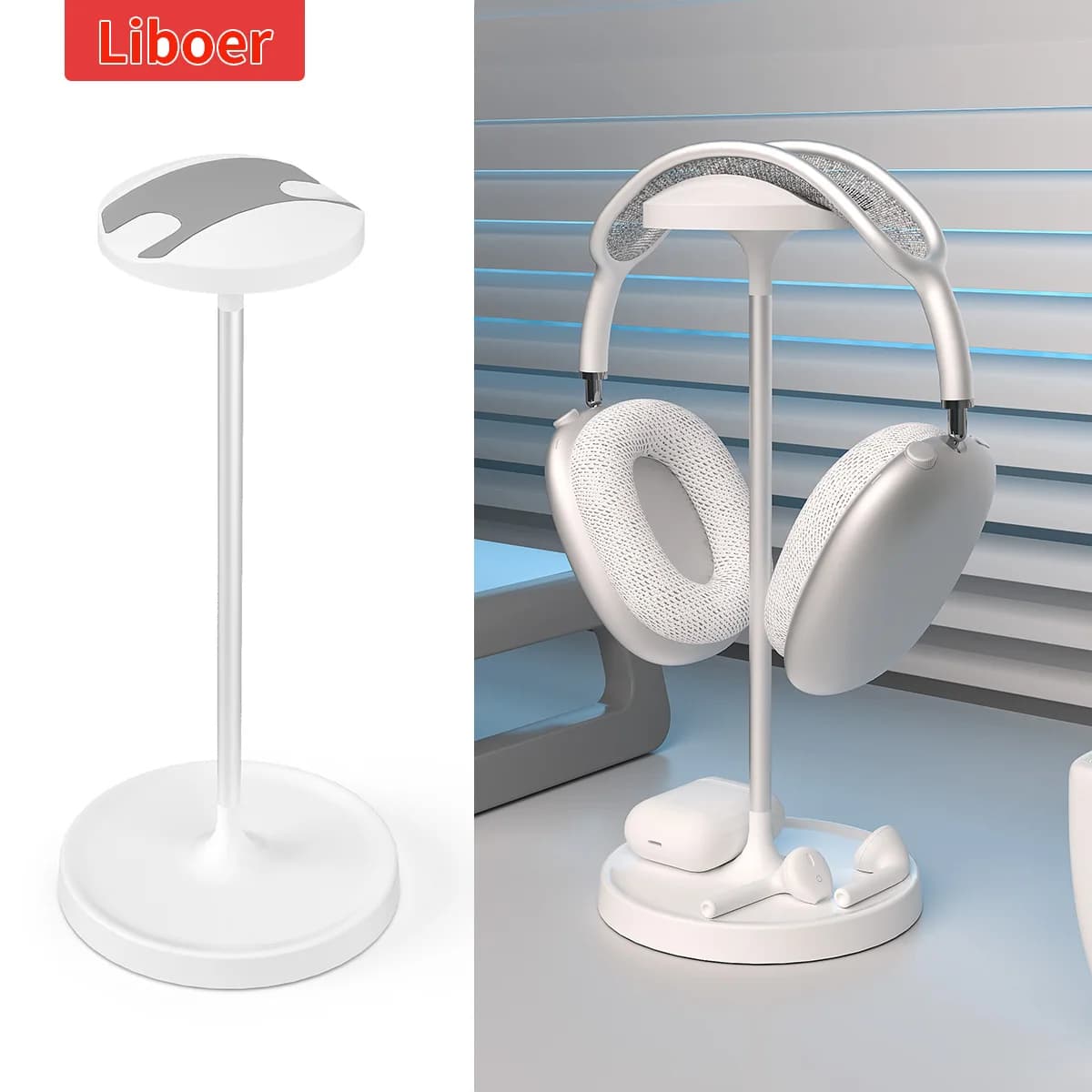 Universal support for table headphones Support for headphone racks with heavy aluminium base for gaming headsets