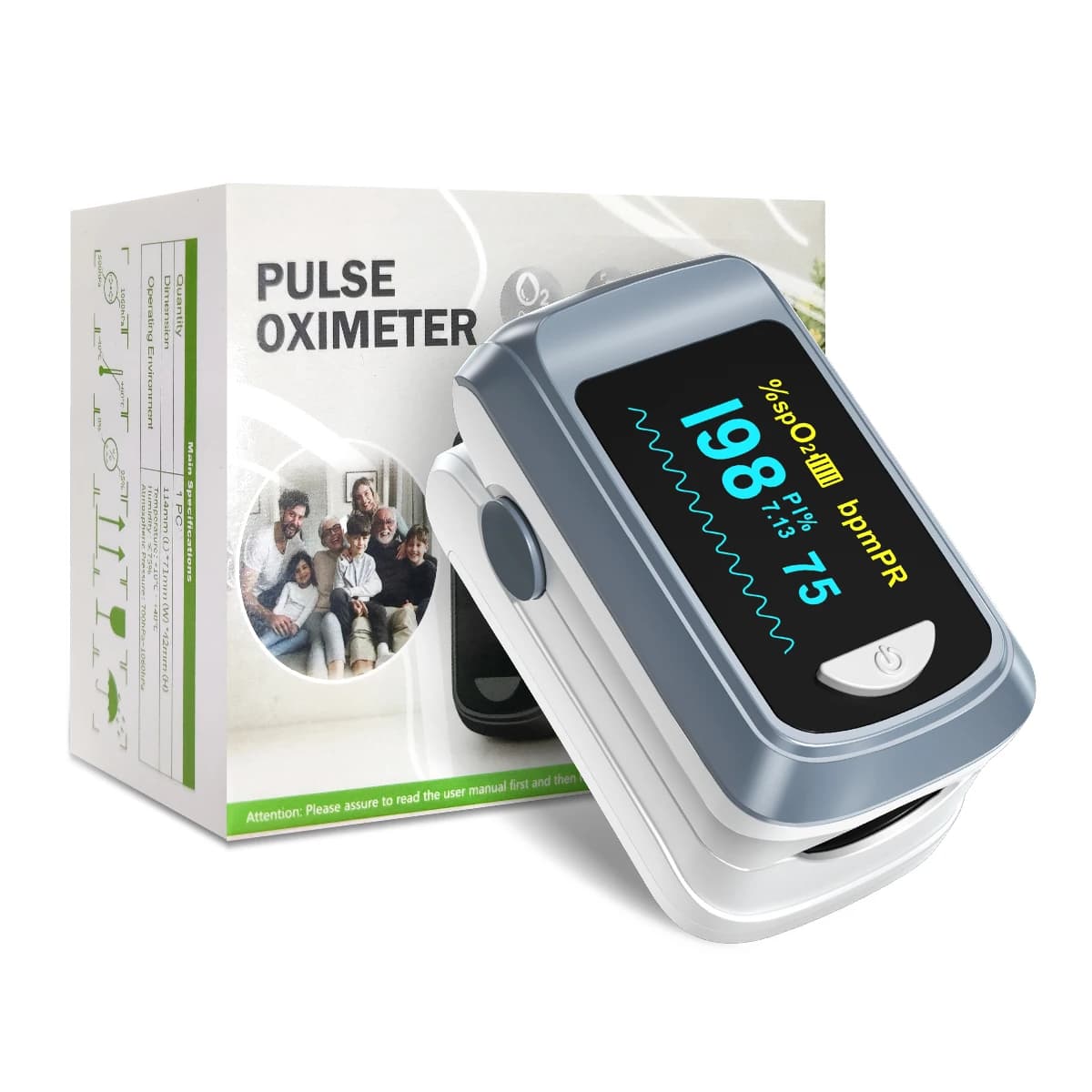 HealthTree Finger Pulse Oximeter Blood Oxygen Saturation Meter Heart Rate Monitor OLED Oximetro De Dedo Oximetry