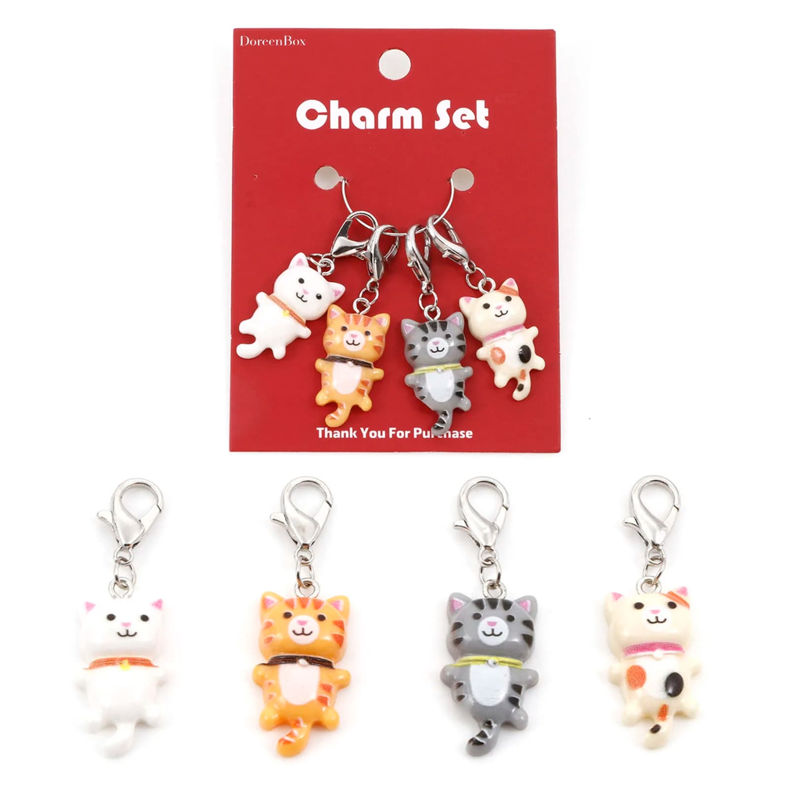 4 pz/set resina Cartoon Cat Charms Animal Knitting Stitch Markers Crochet Latch kit di pennarelli artigianali fai da te Clip ad ago strumenti per maglieria