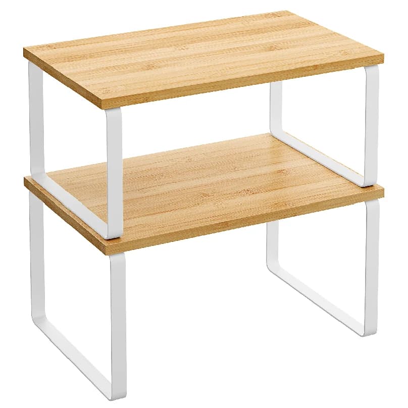 Set di 2 portaspezie, organizer da cucina estensibile, in metallo regolabile, supporta fino a 15 kg per spezie e utensili