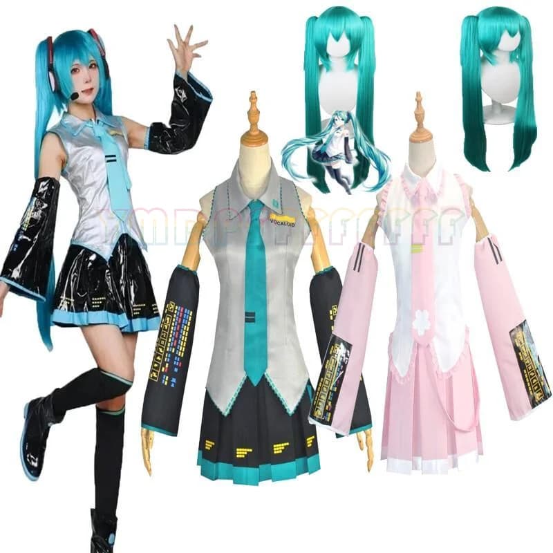 Anime costumes role-playing costumes Miki JK dresses matching outfits wigs accessories Halloween and Easter party party co