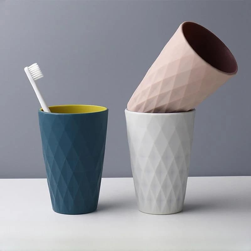 Bicchiere per Spazzolini in Plastica a Doppio Strato, Porta Spazzolini per Coppie, Design Semplice, Accessori Bagno, Porta Spazzolini Creativo