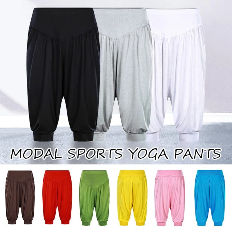 Pantaloni capri da donna estivi Pantaloni elastici casual larghi a vita alta Pantaloni da jogging Pantaloni sportivi da yoga fitness