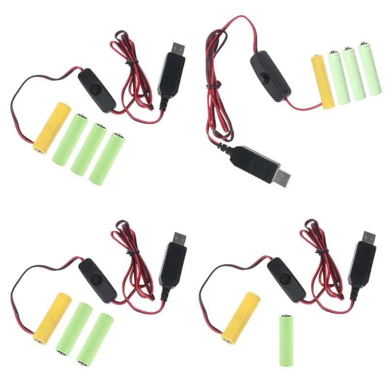 Universale 3V/4.5V/6V AA LR6 batteria 3V 4.5V 6V AAA batteria eliminatore cavo di alimentazione USB con interruttore