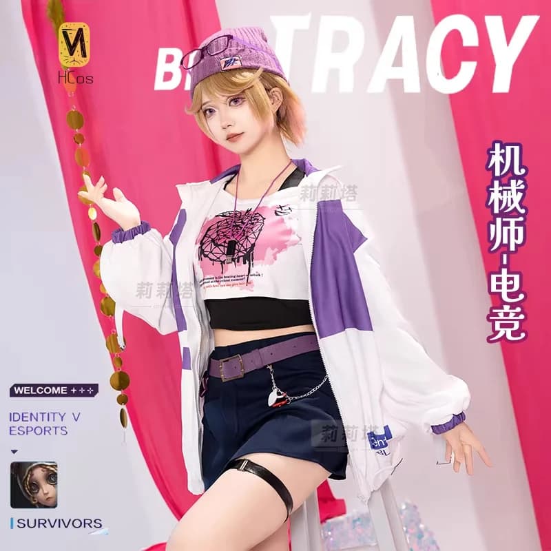HCos Identity VMechanic Cosplay Tracy Reznik Costume BLK Uniforme Gioco di ruolo Halloween Carnevale Party Outfit per le donne