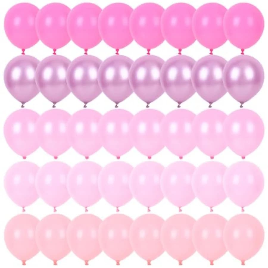 Pink Balloons Set, Metallic Pearl Pastel Party Balloons 12 Inch for Girl Princess Birthday Party Decorations Wedding Baby Showe