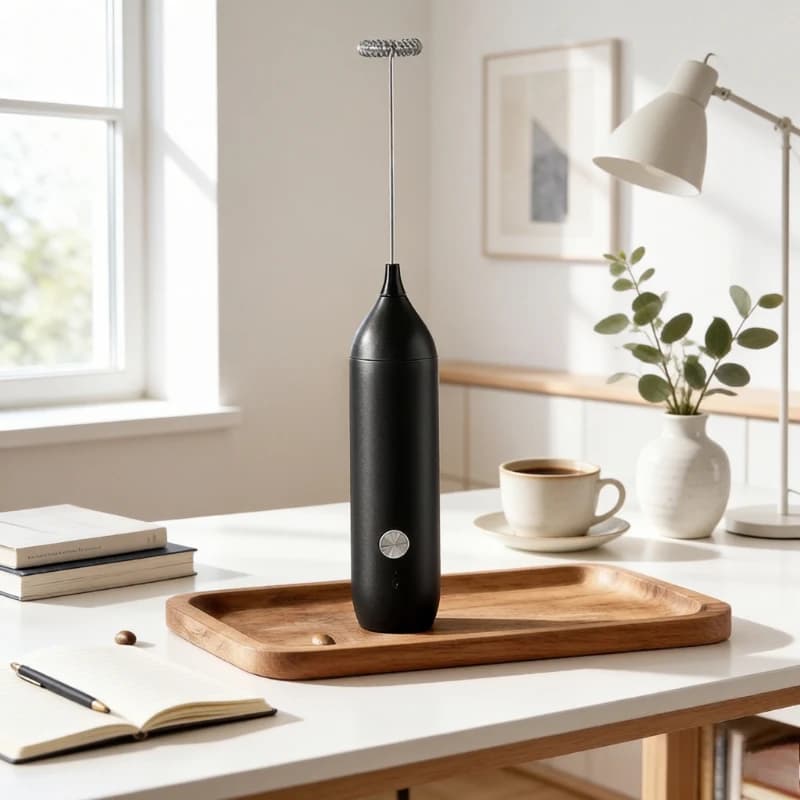 Mini Portable Electric Milk Frother, Wireless Coffee Foam Maker & Whisk for Home, Long Battery Life Easy-Clean Durable Durable
