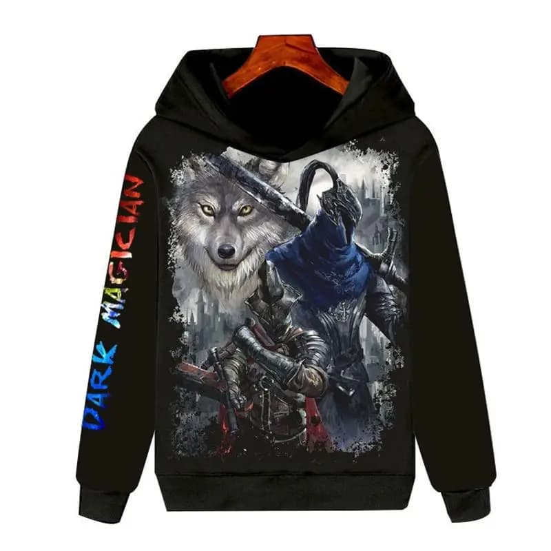 Dark Souls Long Sleeve Fleece Lined 3D Hoodie Unisex Warmth Comfortable Sporty Cartoon Anime Print Hooded Sweatshirt