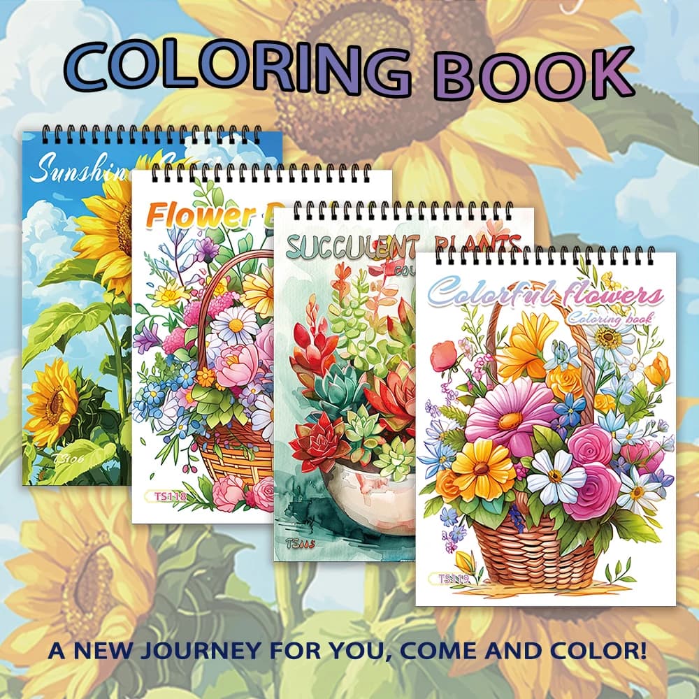 Adult coloring book - 30 Sheets Women's spiral coloring book, 11.2x 8.3 inches, drawing book, birthday gift, holiday party gift