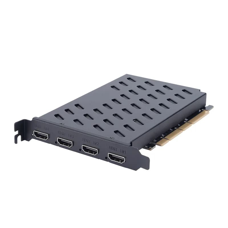 Scheda di acquisizione video HDMI a 4 canali Fotocamera reflex pcie integrata 4K Vimx Trasmissione live multicanale ad alta definizione