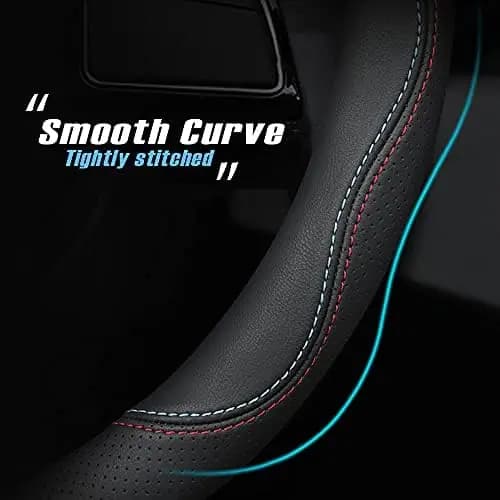 Coprivolante universale in pelle Nappa nera da 15 pollici – Accessorio auto premium