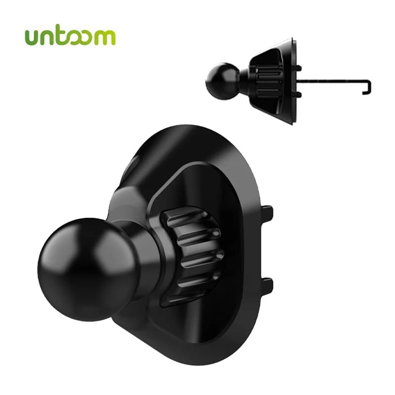 Supporto per telefono da auto Untoom con clip per presa d'aria, base a sfera da 17 mm, gancio in metallo per presa d'aria auto, per cellulari e GPS