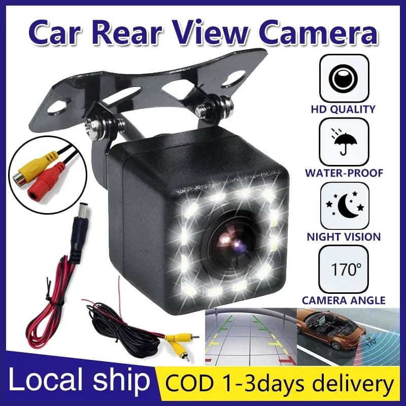 Telecamera per retromarcia per auto Universale 12 LED Vista posteriore Parcheggio Visione notturna Backup Parcheggio Telecamera per retromarcia CCD HD Cam 170 gradi