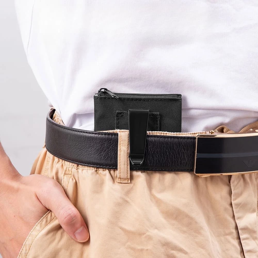 Blocco RFID Antifurto Clip nascosta Stash Cintura per soldi Custodia da viaggio Porta carte di credito/ID Portachiavi per contanti per donne e uomini