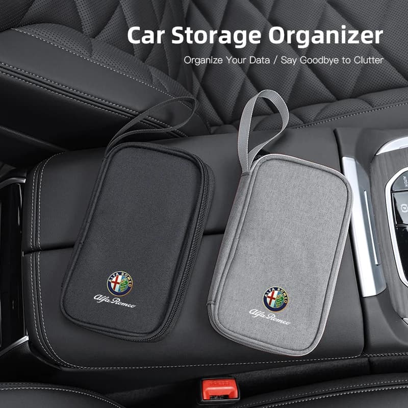 Borsa portaoggetti per auto in tessuto, organizer multi-tasca per interni auto, per Alfa Romeo 4C 159 166 Spider Giulia Giulietta 156 Mito 8C GT