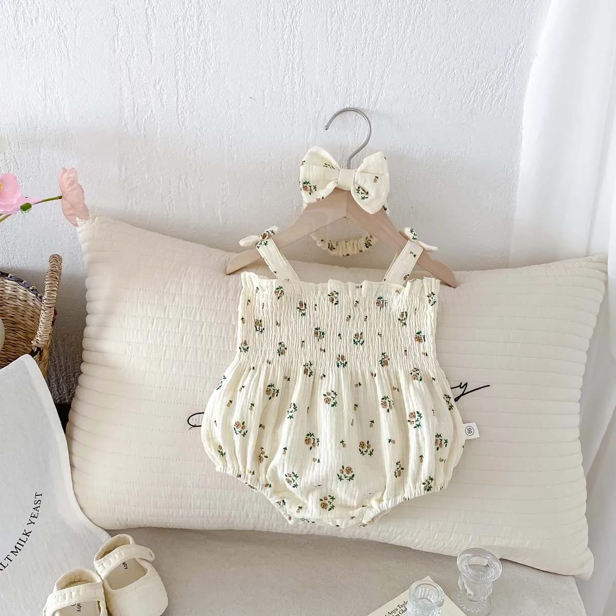 Neonate pagliaccetto Sling Polka punteggiato floreale body con fasce vestiti per bambini