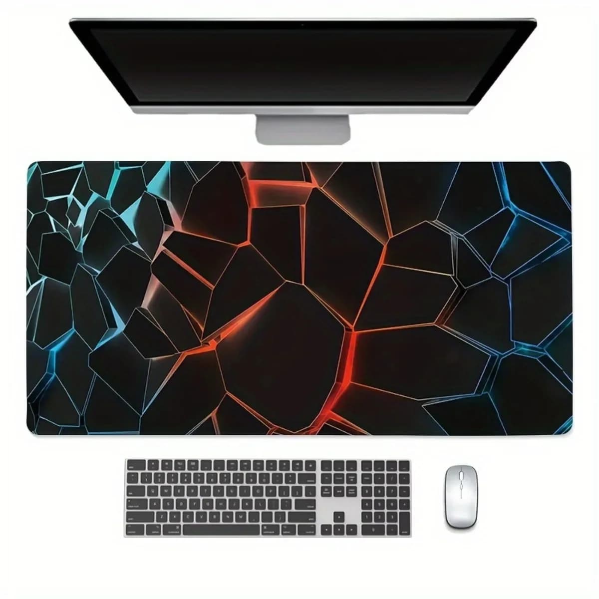 Tappetino da Scrivania Antiscivolo Lavabile in Gomma con Supporto per Polso, Tappetino da Gioco Resistente all'Acqua per PC e Laptop