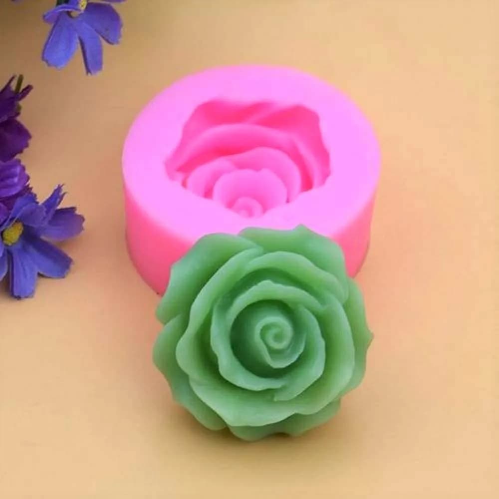 2 Prints in Silicone 3D in Rose shape for Fond, Chocolate, Flavour, Candy, Pastry, Candle and Dessert