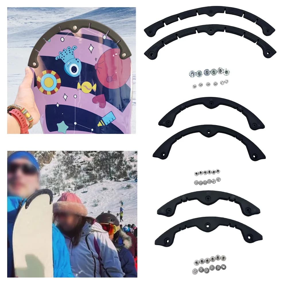 2 Pezzi Striscia Protettiva per Snowboard, Striscia Anti-Collisione Curva, Protezione Bordi, Accessorio per Copertura Tavola da Skateboard