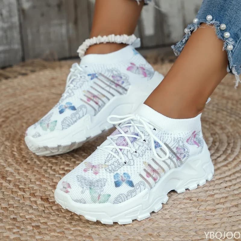 Scarpe da donna comode casual leggere e traspiranti alla moda autunnale di grandi dimensioni Scarpe sportive da donna versatili con fondo piatto