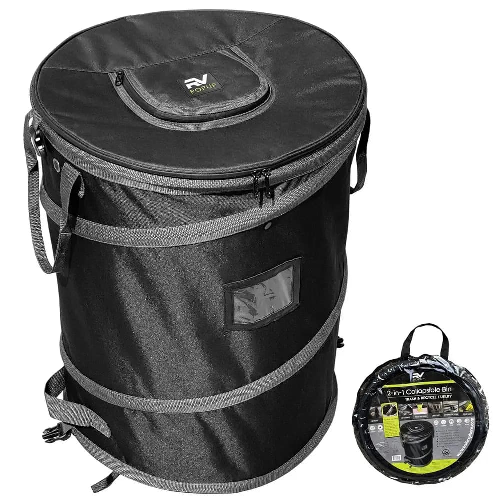 Collapsible Trash & Recycle Bin, Perfect for Camping, Laundry, Storage, Garden, Waterproof Vinyl, 13 Gallon Bags