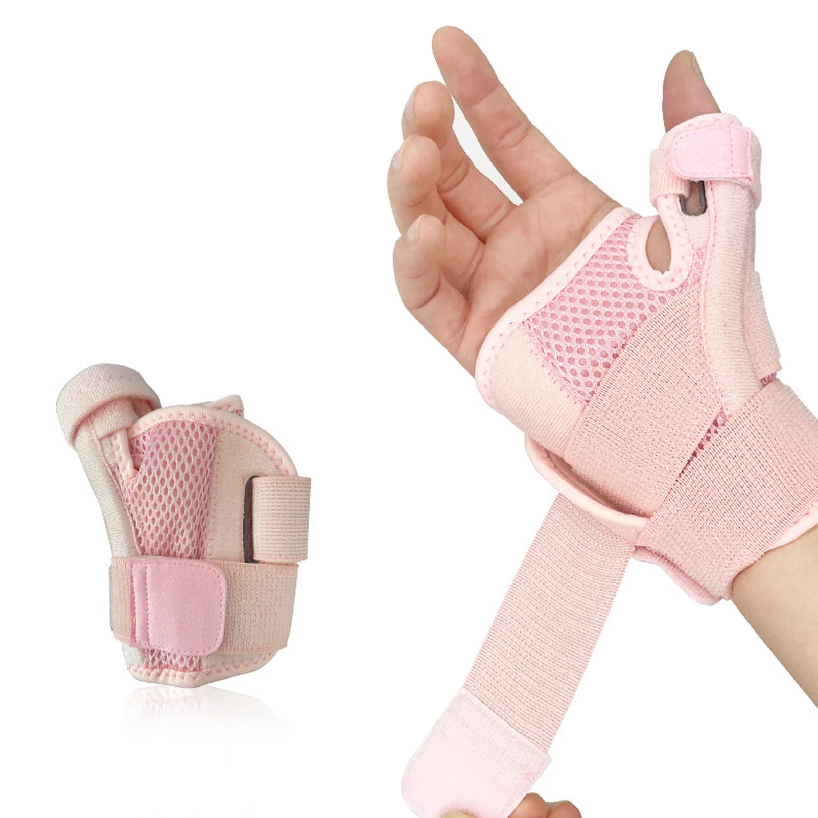 Pollice stabilizzatore del polso stecca fibbia traspirante supporto per il pollice Brace regolabile in modo continuo per la mano sinistra per lo sport