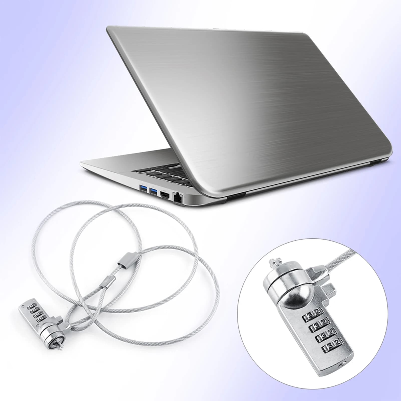 Deterrente antifurto per laptop Combinazione di cavi di blocco di sicurezza per laptop Deterrente antifurto per catena Password a 4 cifre per cavo di blocco per PC notebook