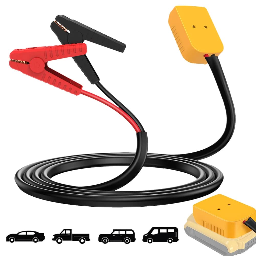 Cavo di Avviamento per Batteria 8AWG, Cavo Booster Automobilistico Compatibile con Batterie Dewalt 18V/20V