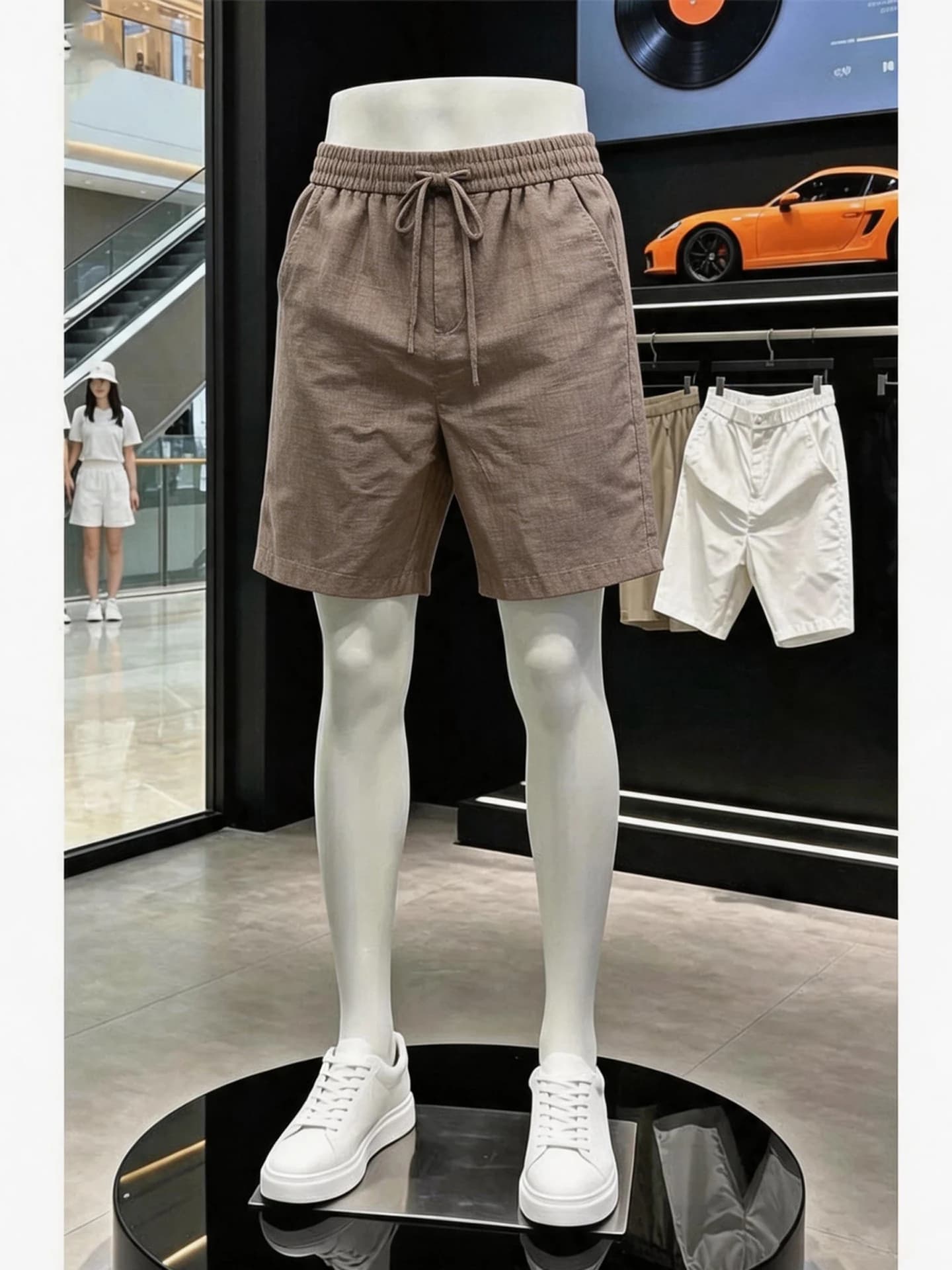 Men's Linen Short Pants Breathable Cool Feeling Five-Point Casual Loose Fit Summer Straight Leg Trousers Comfortable Shorts