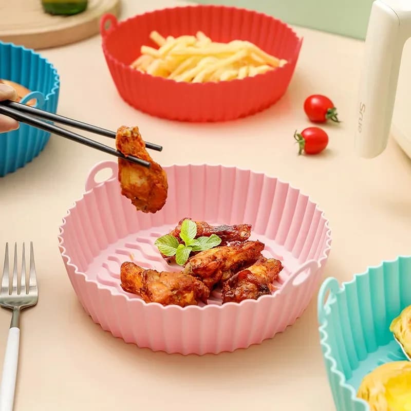 Airfryer carta da forno Silicone BBQ Basket Mat forno riutilizzabile teglia per pizza antiaderente pot Liner sostituzione pergamena Grill Pan