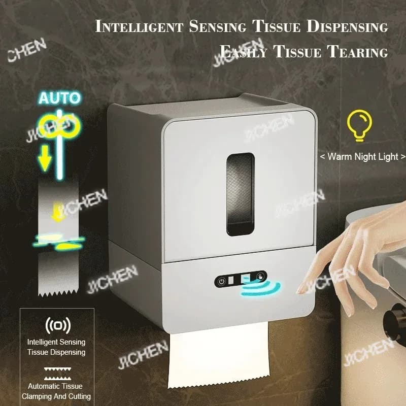 Porta carta igienica a induzione Scatola automatica per fazzoletti Dispenser di carta a parete Scatola di carta igienica arrotolabile Accessori per il bagno