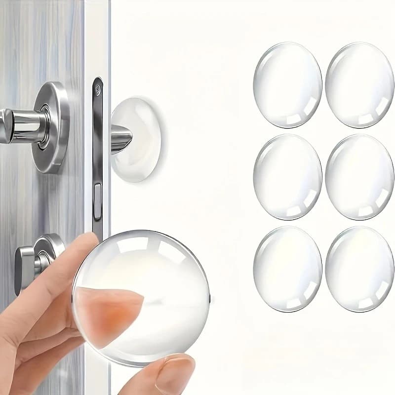 4 Pezzi Protezione Trasparente Autoadesiva per Porta e Parete, Assorbimento Urti e Riduzione Rumore, Facile Installazione per Casa e Ufficio