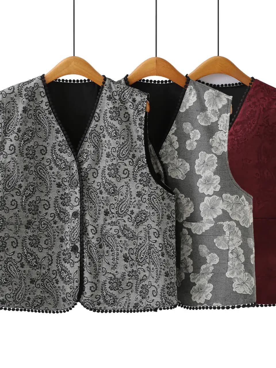 Gilet Ricamato a Doppio Lato con Scollo a V, Taglie Forti da Donna, Nuovo Design Autunno 2025, Versatile e Snellente, Senza Maniche, con Spalle Scoperte