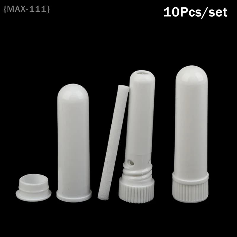 【F2-MAX111】10 Pezzi Tubi Inalatori Vuoti per Oli Essenziali con Bastoncini Inalatori e Stoppini in Cotone, Ricaricabili, con Contagocce