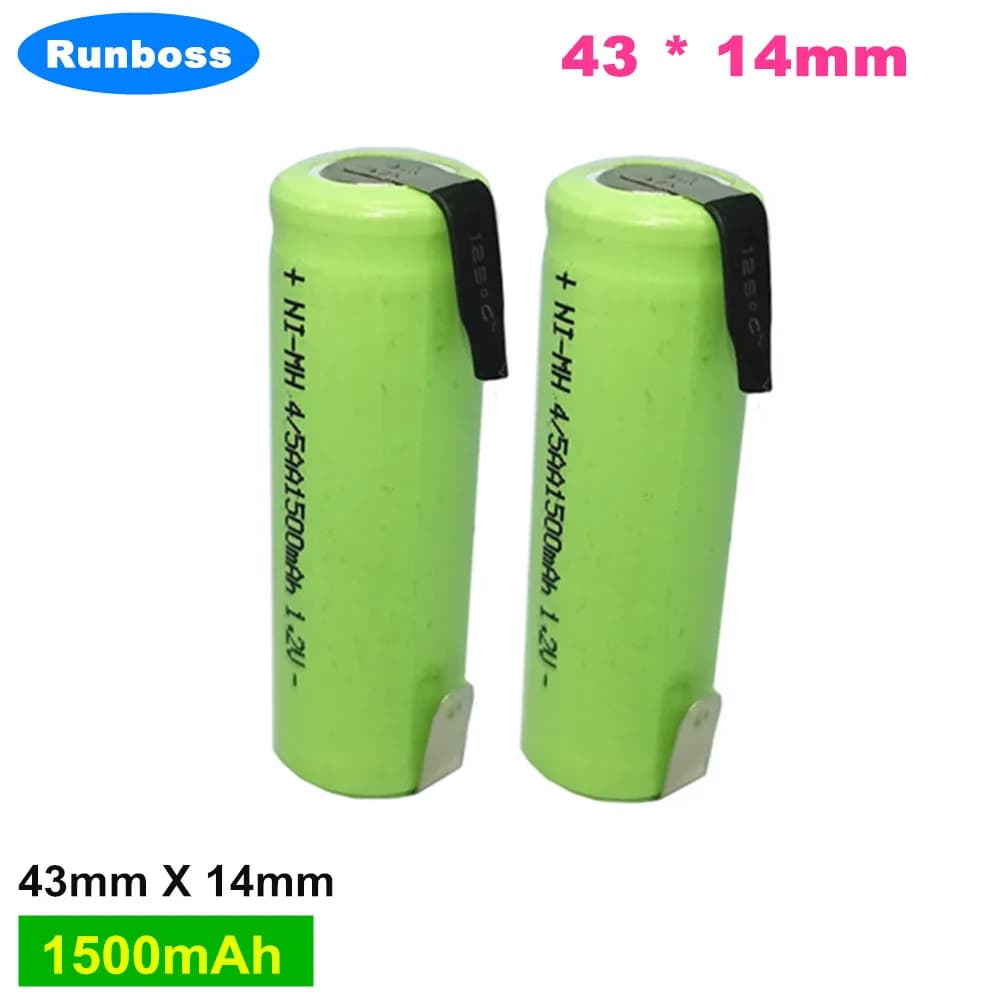 2PCS 1.2V 4/5AA 1500mAh Ni-Mh 4/5 AA Ni Mh Rechargeable Battery With Spills For Braun Oral B 3728 3754 3756 Electric Brush