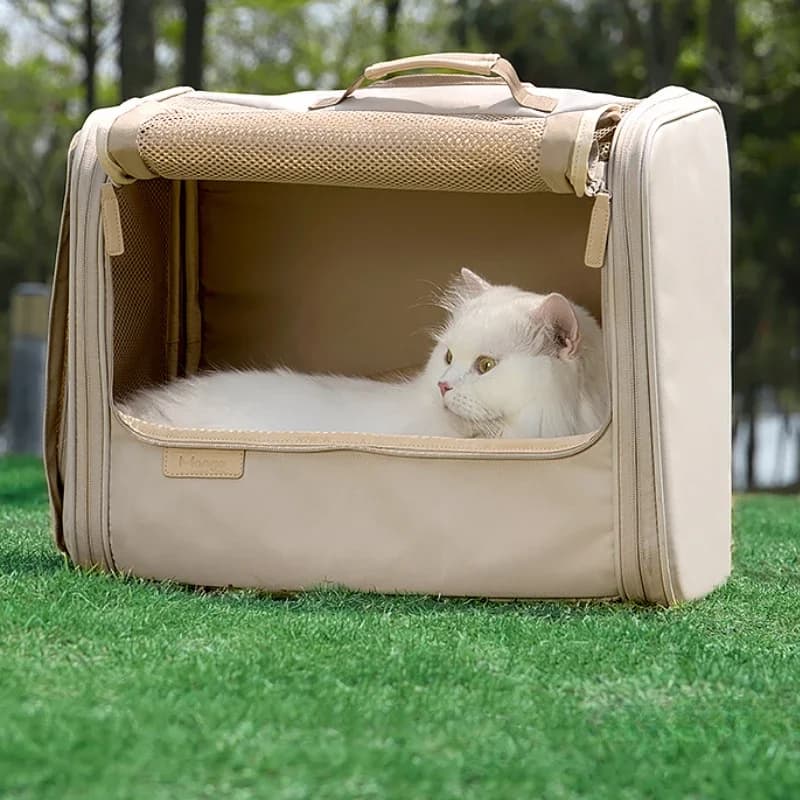 Zaino per cani con patta magnetica per trasportino per animali di grandi dimensioni in tessuto Oxford, grande borsa per animali in rete, capsula spaziale con tasca comoda