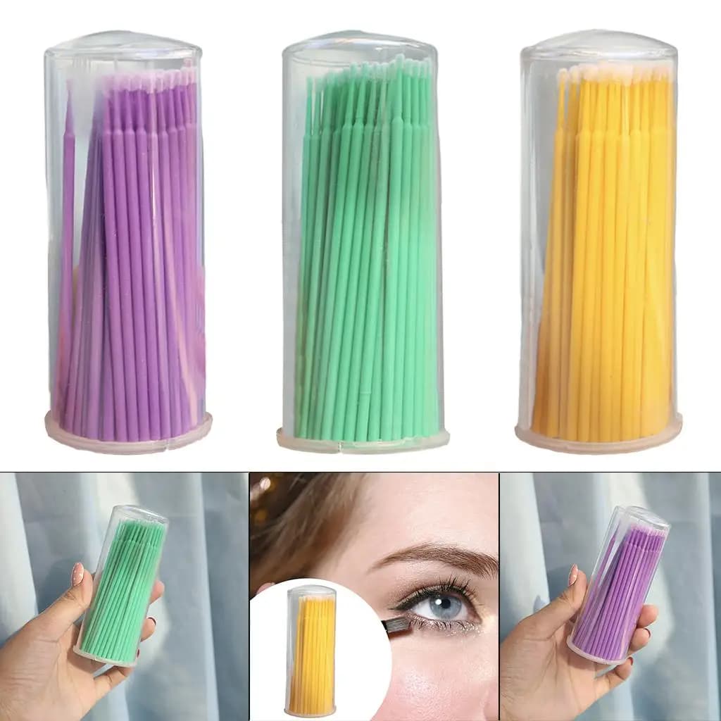 100Pcs Swab Disposable Mascara Wands Applicators for Extension Detail Modification Eyebrow Daily Use