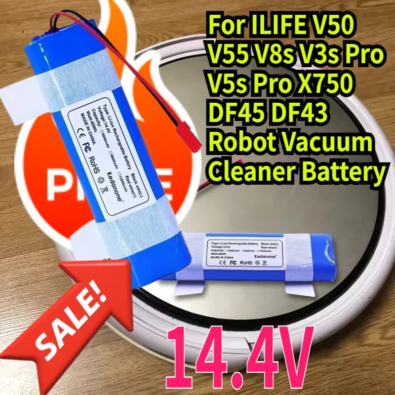 Batteria agli Ioni di Litio 14.4V per Robot Aspirapolvere ILIFE V50 V55 V8s V3s Pro V5s Pro X750 DF45 DF43