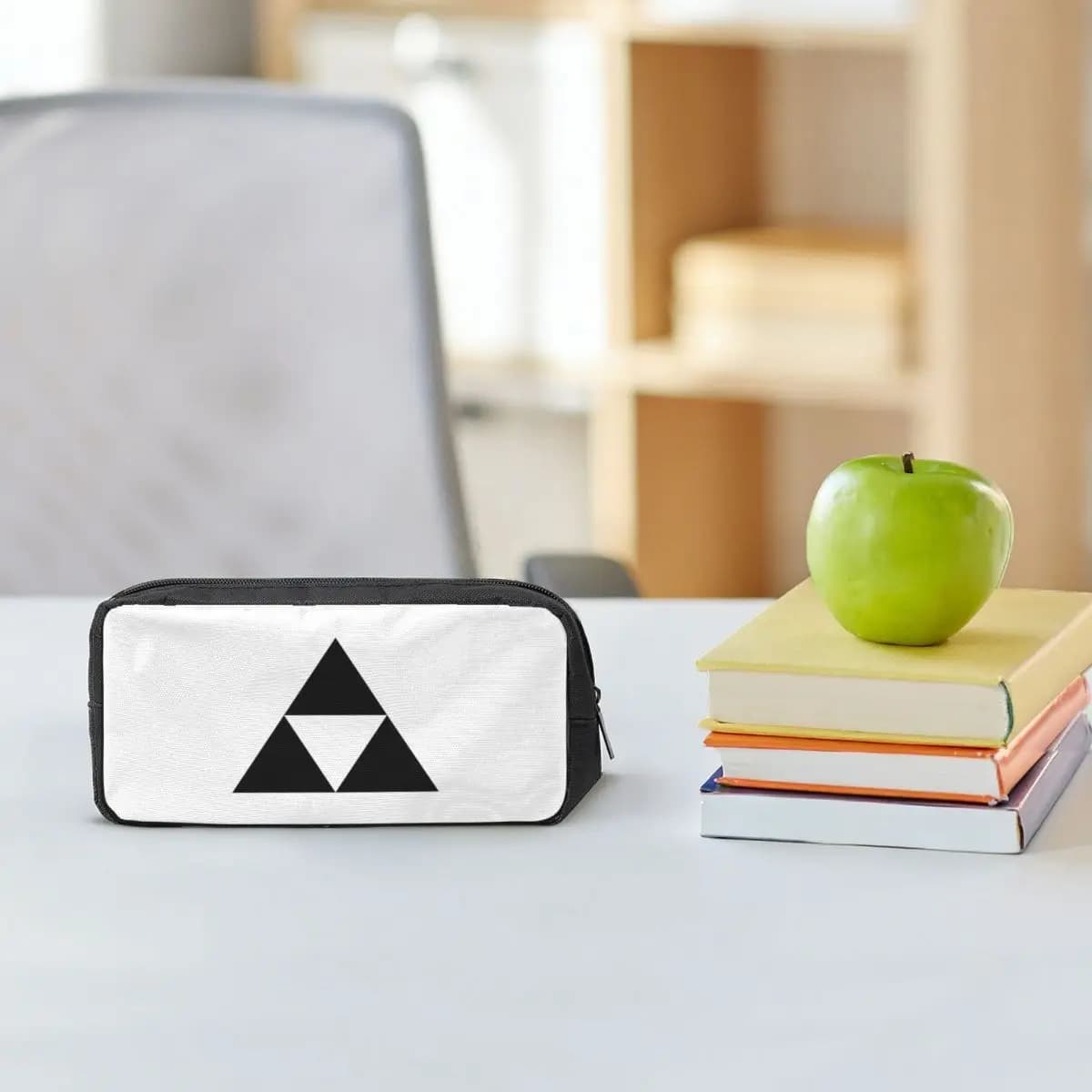 Astuccio portapenne con simbolo Triforce dorato Zelda per studenti, astuccio per la scuola, borsa per matite, astuccio grande, custodia per articoli di cancelleria