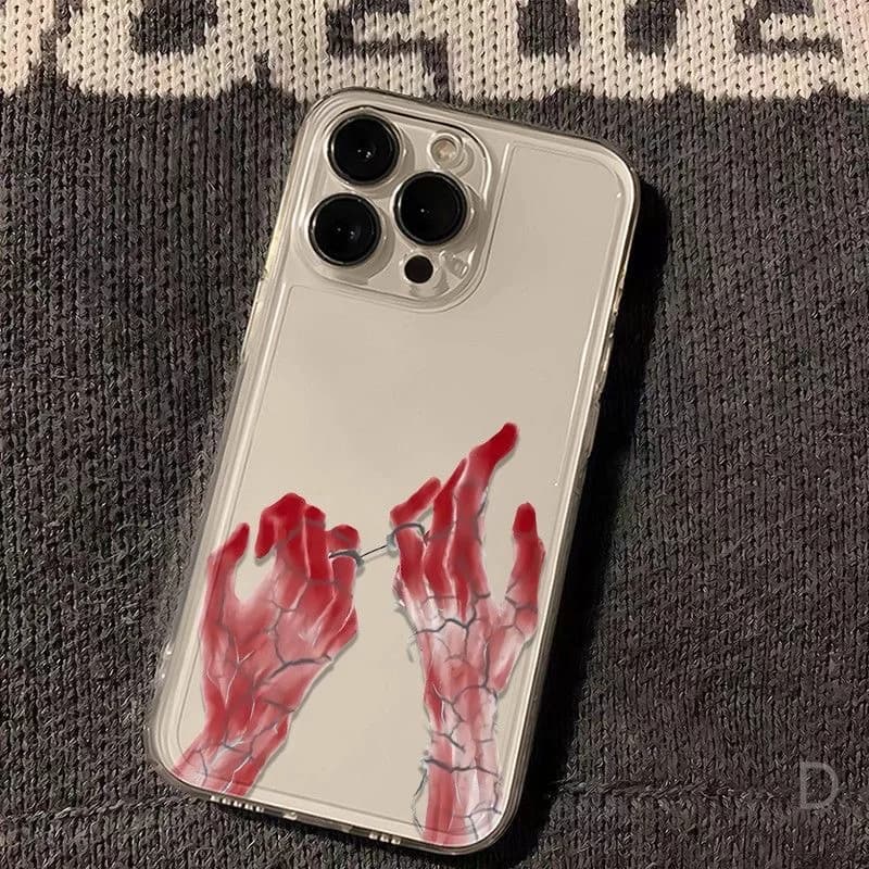 Custodia per telefono divertente con graffiti a mano per iPhone 17 16 15 14 13 12 11 Pro Max Mini SE 7 8 Plus 17E, cover morbida trasparente antiurto