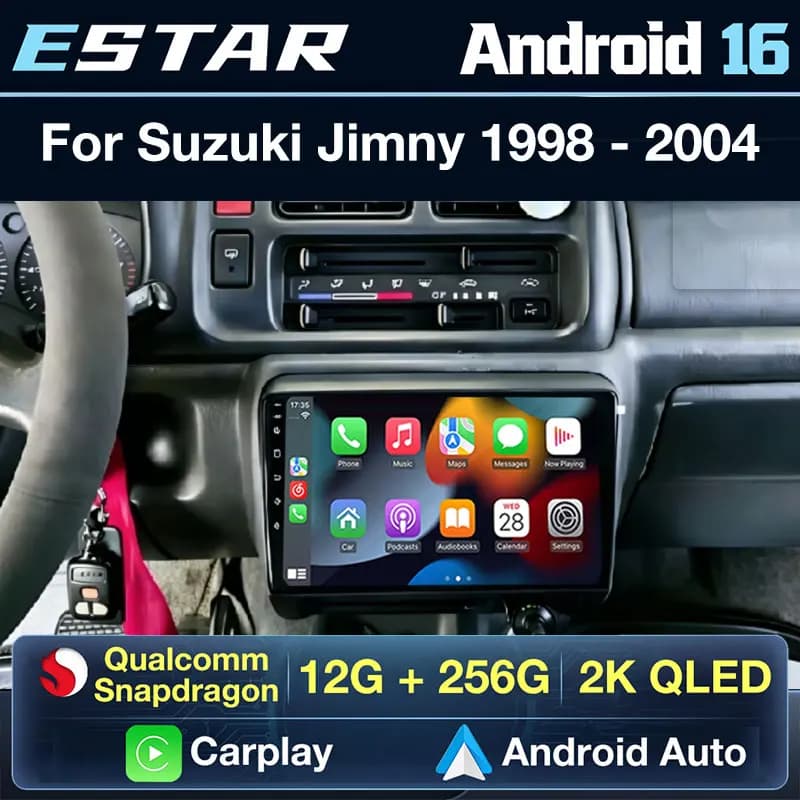Wireless Carplay Android 16 Car Radio For Suzuki Jimny 1998 - 2004 Video Player Multimedia Stereo 360 Camera Audio GPS QLED RDS