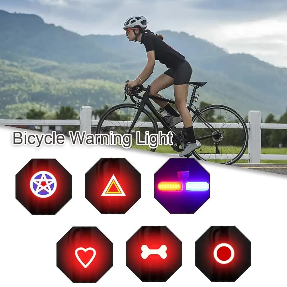 Backlight for Bike IPX64 Backlight for Bicycle Waterproof Heart Shape LED Lights Outdoor Cycling Night Security Lamp Backlight