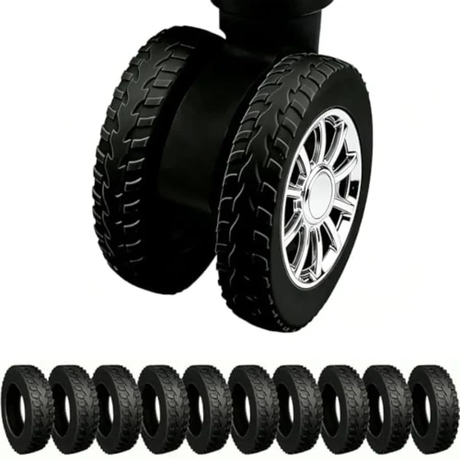 Luggage Wheel Covers 10 Pcs, Silicone Protective Covers for 2-2.4" Suitcases Wheels, Upgraded Wear-Resistant, Spinner Wheel, Si