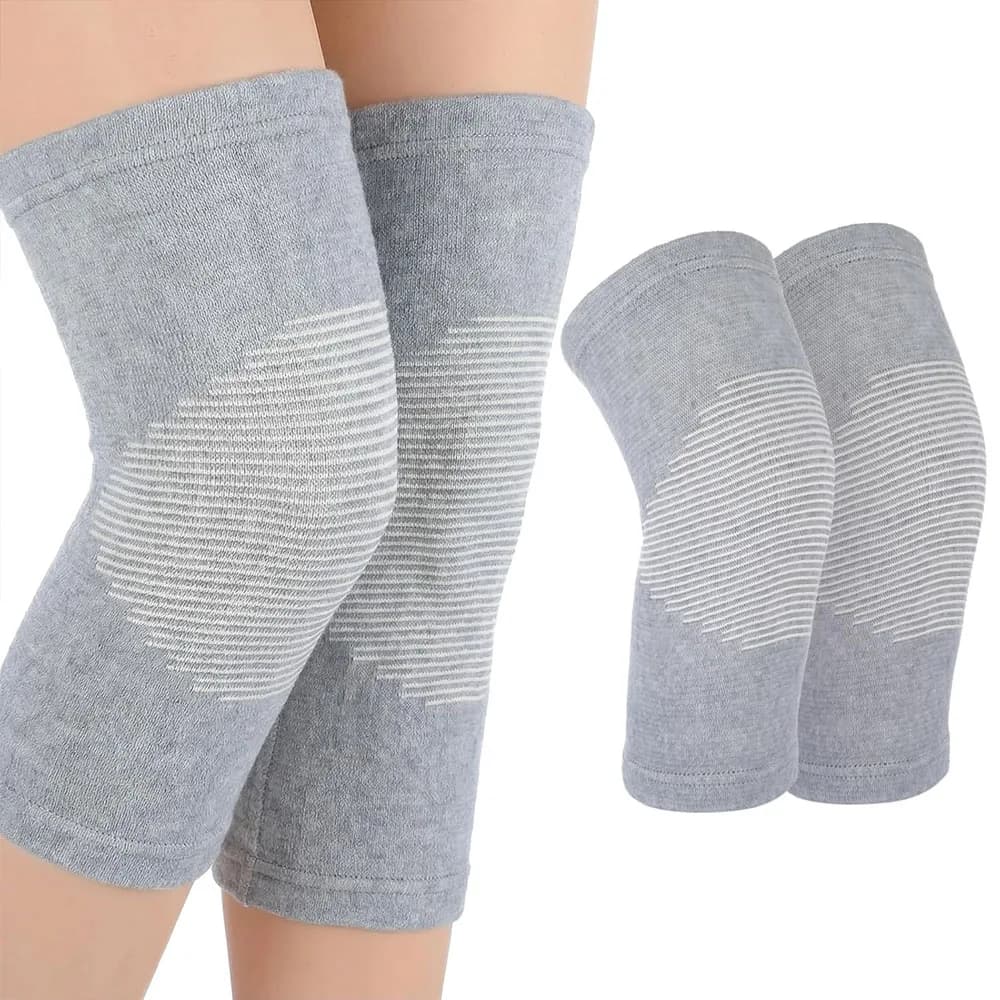 1 Pezzo Ginocchiera Compressiva Traspirante in Bambù, Ginocchiera Elastica Riscaldante per Alleviare il Dolore alle Ginocchia, Ginocchiera per Uomo e Donna