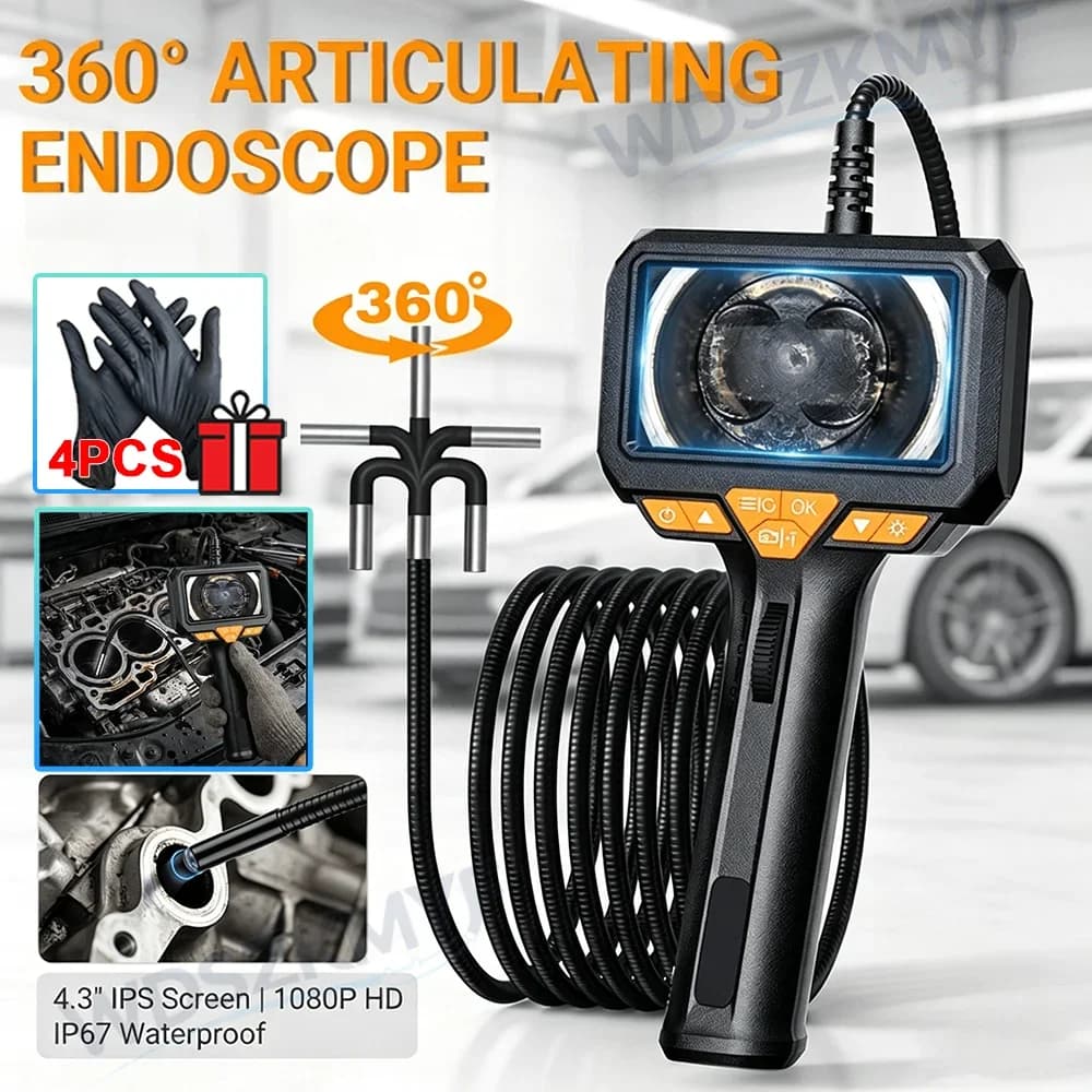 1mm/1.5mm/2mm 360° Articulating Borescope Endoscope Camera HD Articulated Inspection Borescope Camera IP67 For Android/iOS Phone