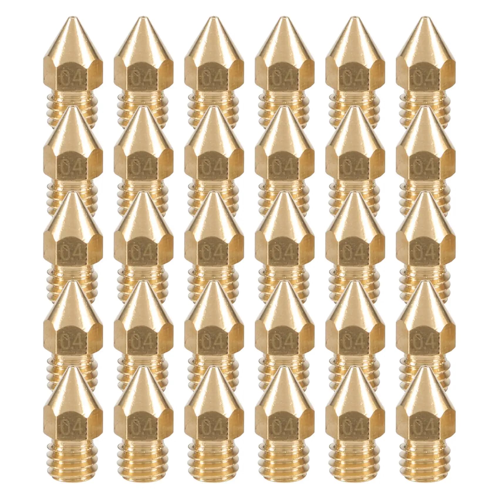 ABLQ 30 Pieces Mk8 0.4Mm for 3D Printer, 3D Printer Head Makerbot Creality Cr-10 (1 Piece in Plastic Box)